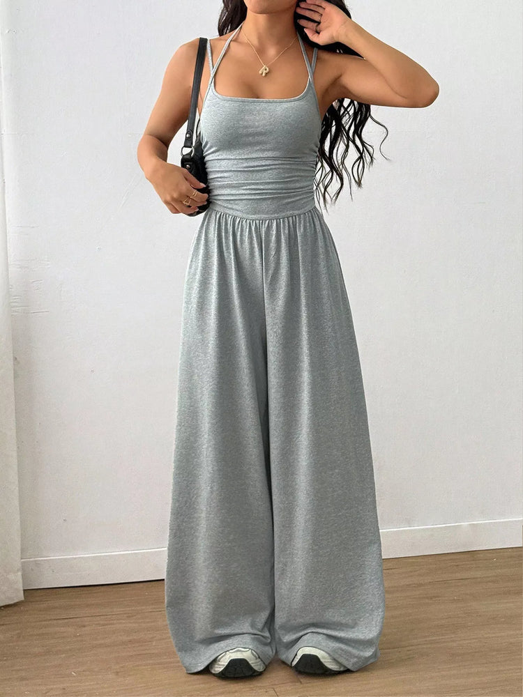 Sleeveless Wide Leg Casual Jumpsuit