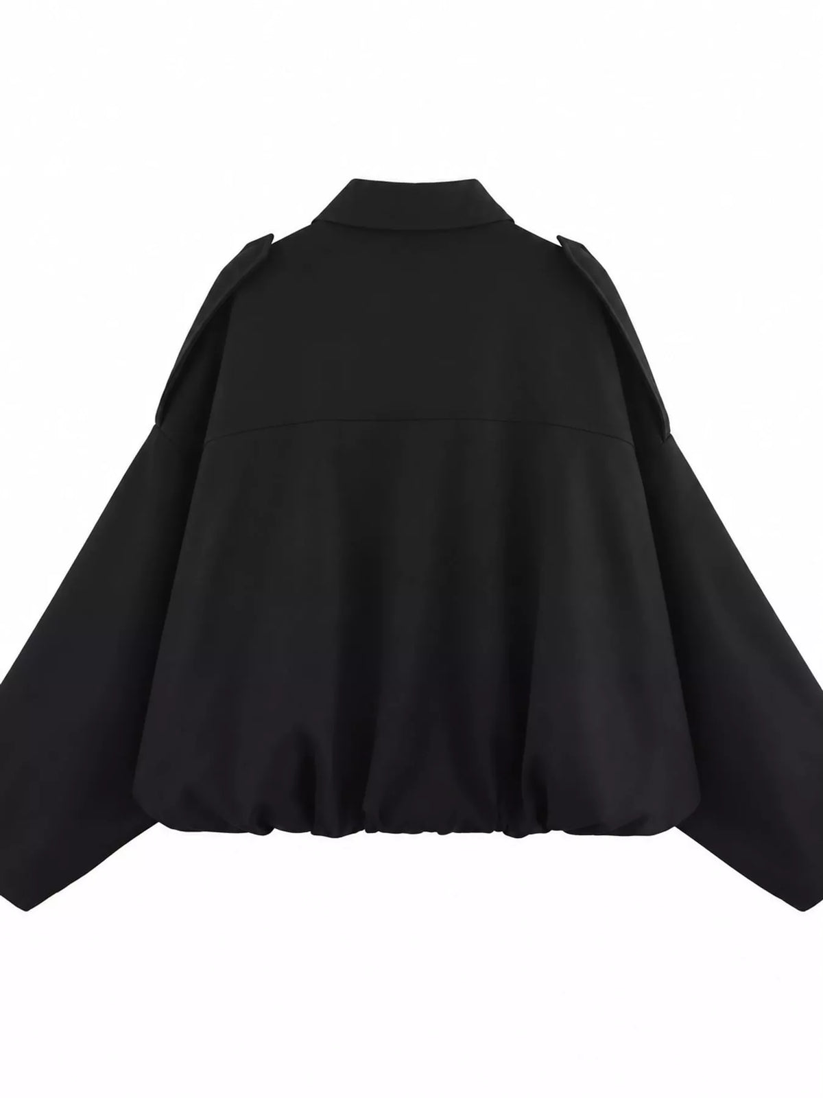Elastic Hem Batwing Sleeve Jacket