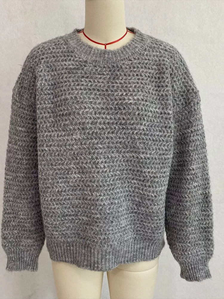 Round Neck Drop Shoulder Sweater