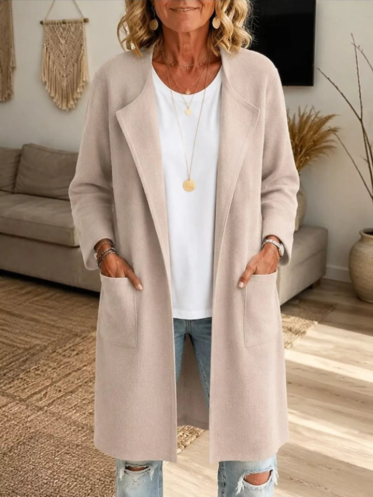 Full Size Open-Front Longline Knit Outerwear Plus Size