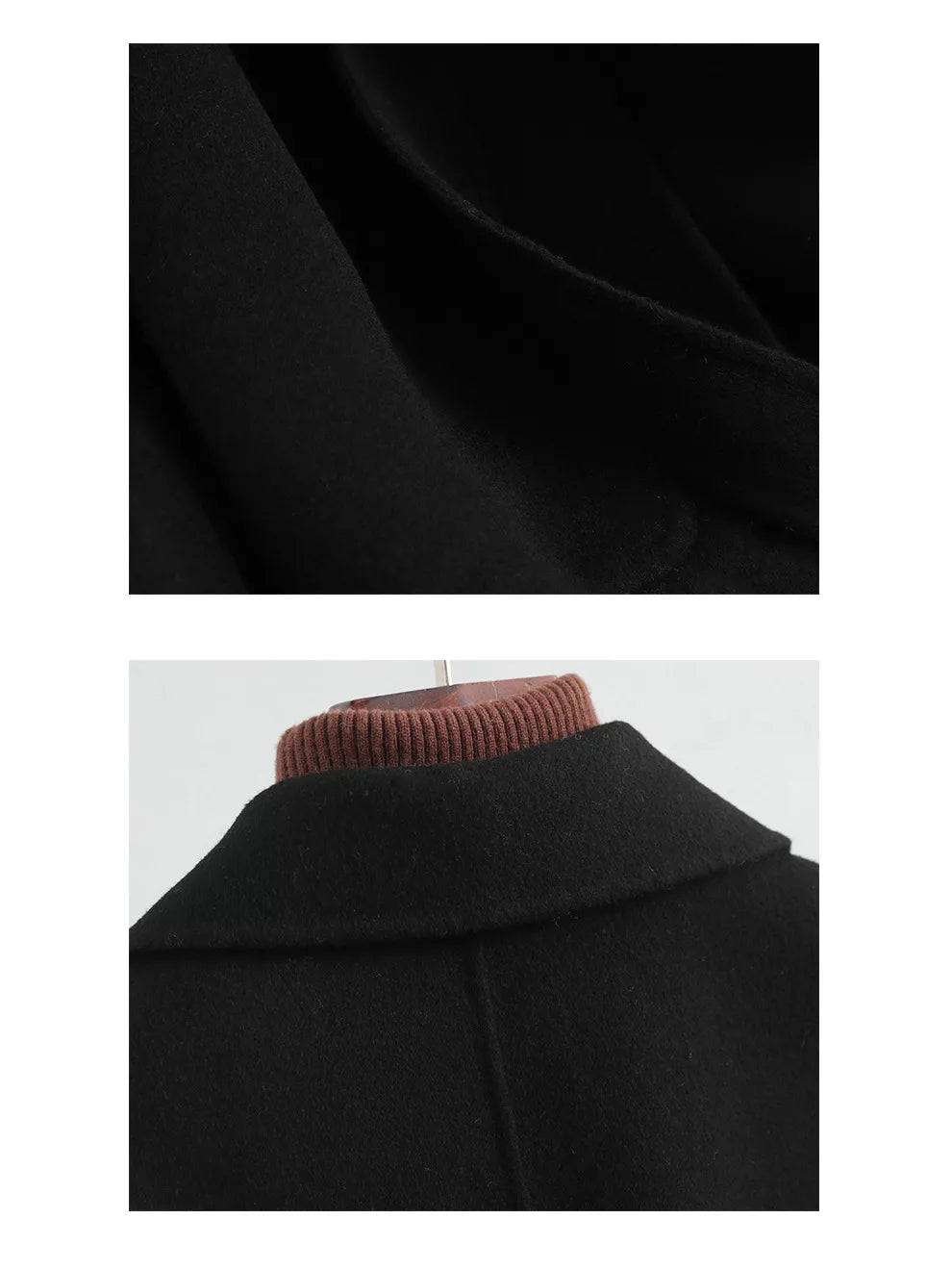 Double-Sided Wool Coat with Belted