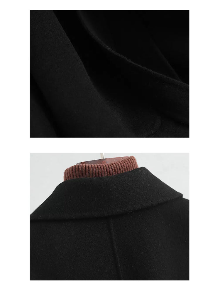 Double-Sided Wool Coat with Belted