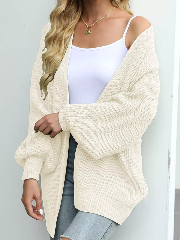 Open-Front Chunky Knit Cardigan