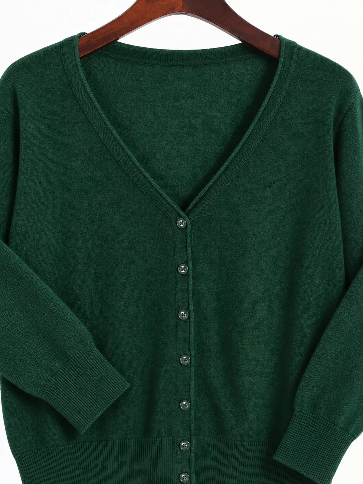 Classic V-Neck Button-Down Knit Cardigan
