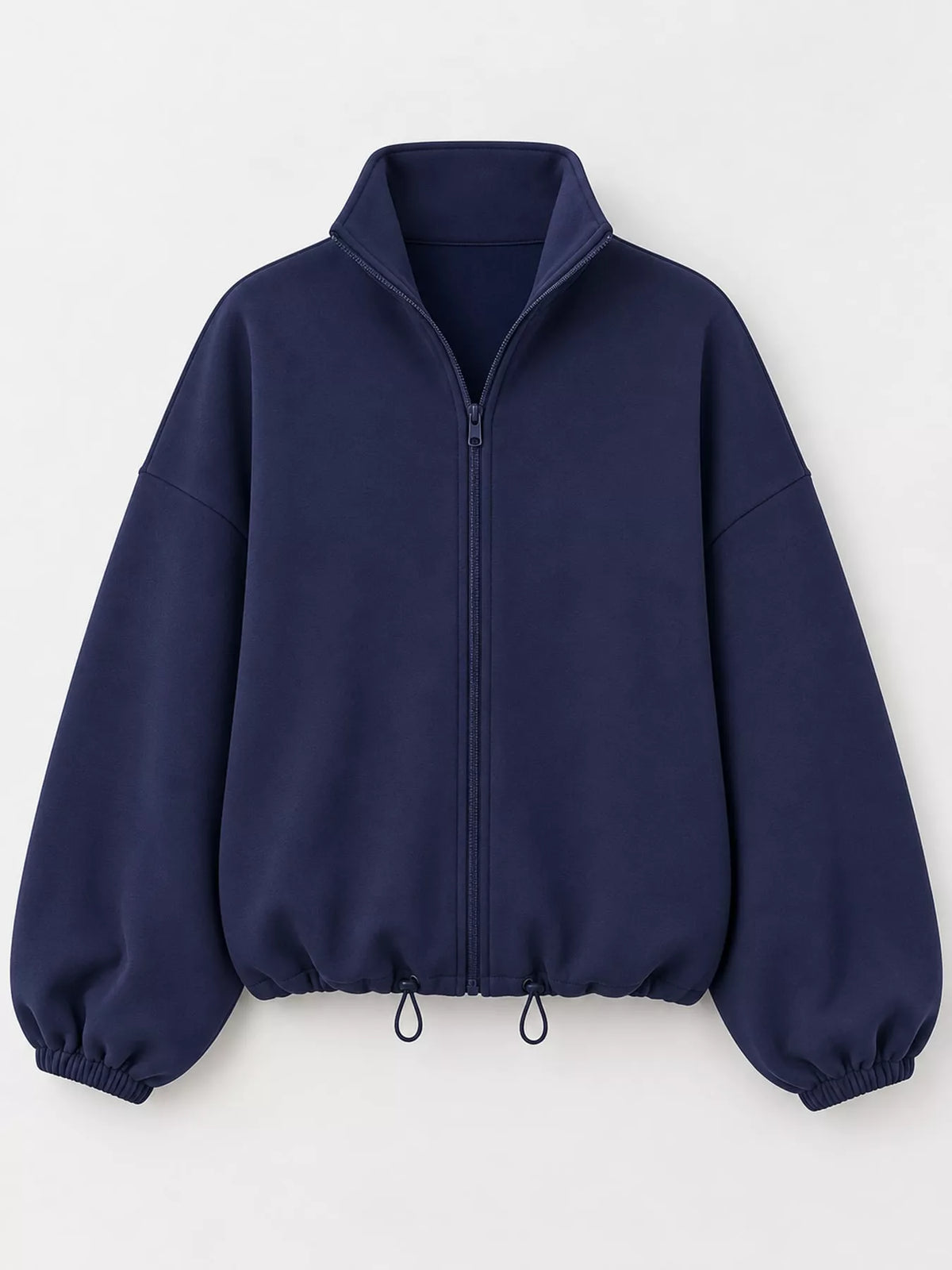 Drawstring Hem Zip Up Jacket