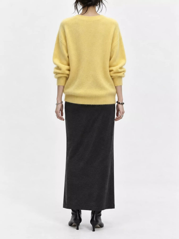 V-Neck Dropped Shoulder Sweater