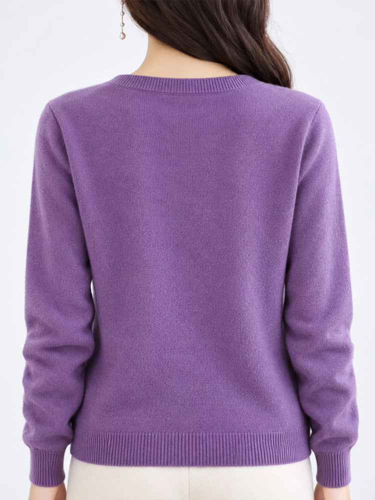 Classic Crew Neck Knit Cardigan