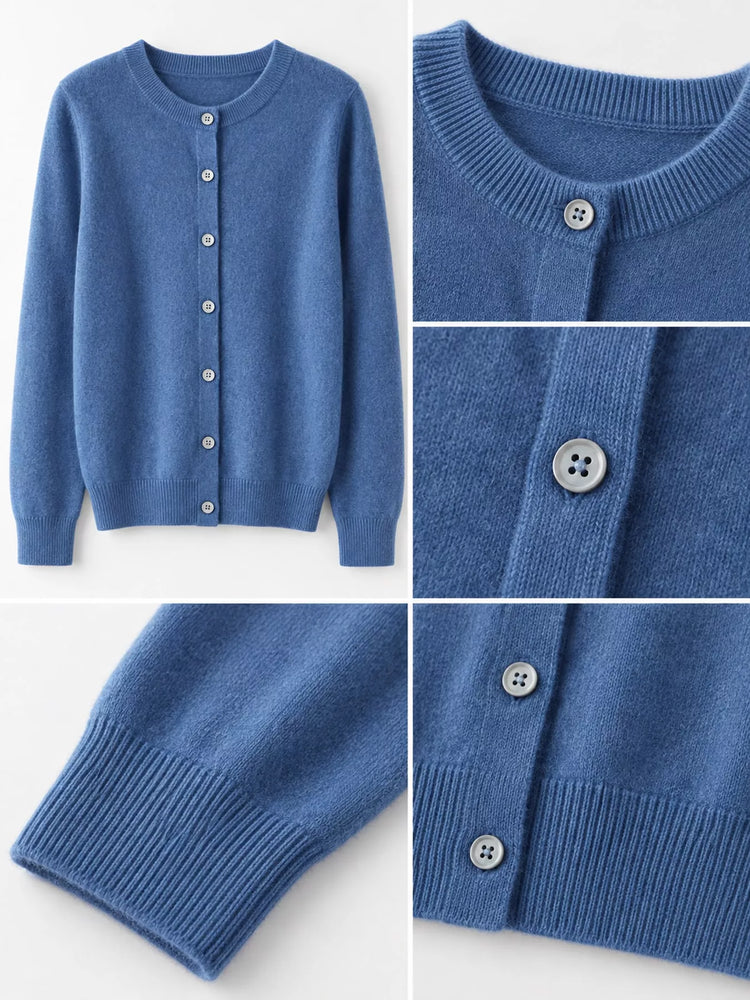 Classic Crew Neck Knit Cardigan