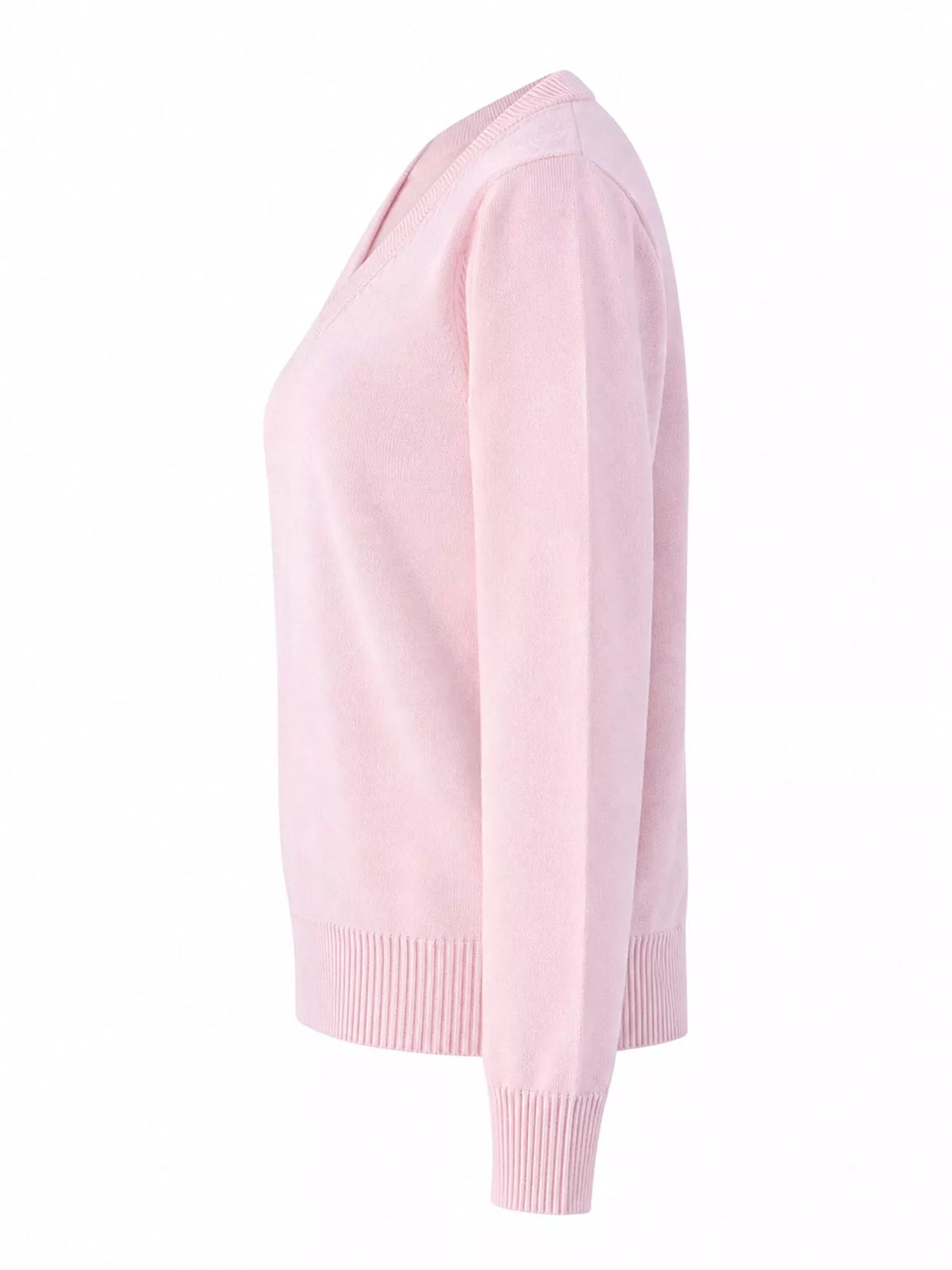 Full Size V-Neck Long Sleeve Sweater Plus Size