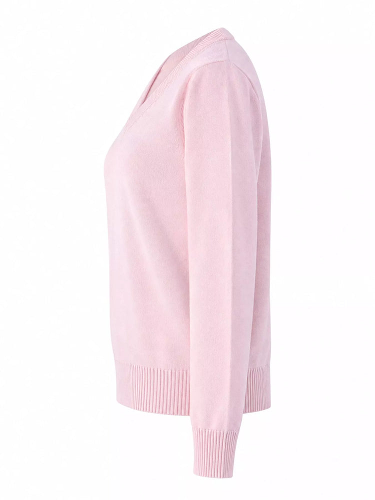 Full Size V-Neck Long Sleeve Sweater Plus Size