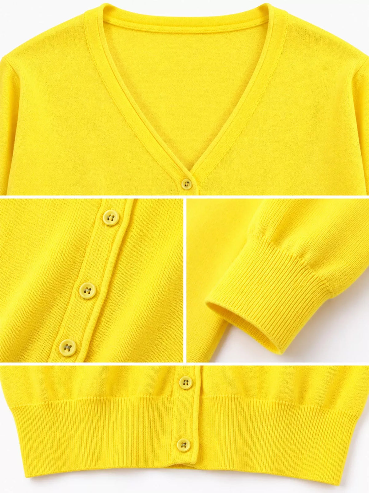 Classic V-Neck Button-Down Knit Cardigan
