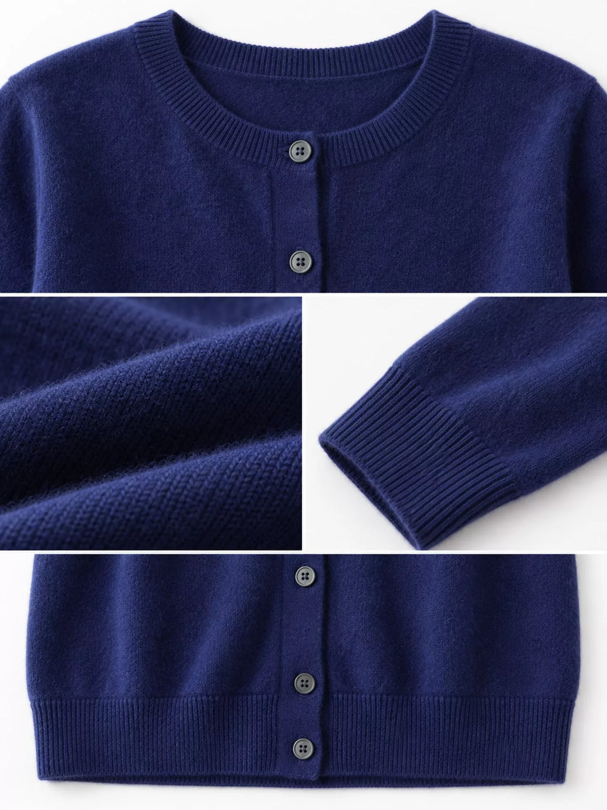 Classic Crew Neck Knit Cardigan