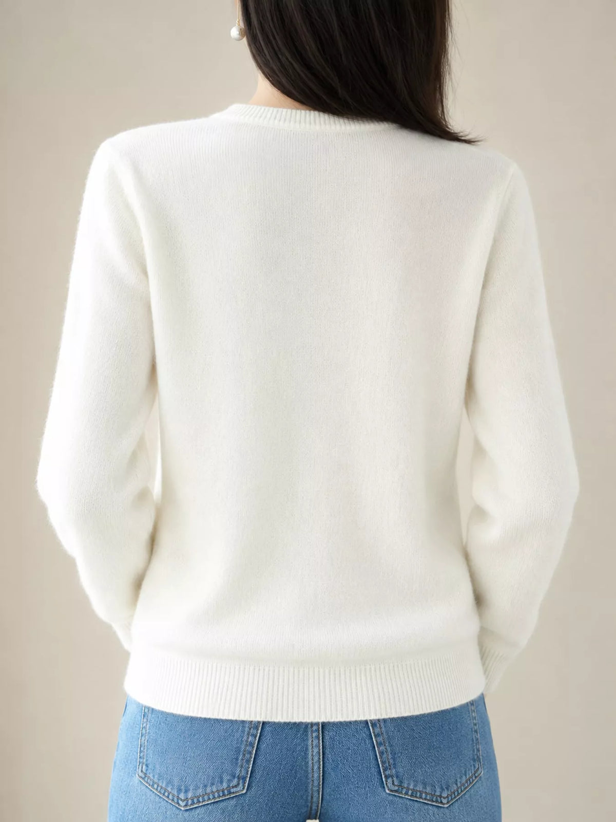 Classic Crew Neck Knit Cardigan