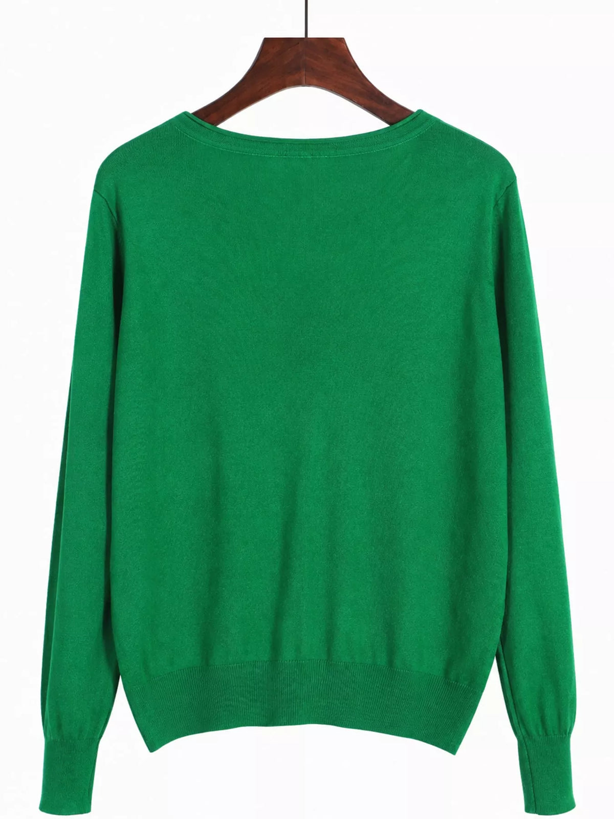 Classic V-Neck Button-Down Knit Cardigan