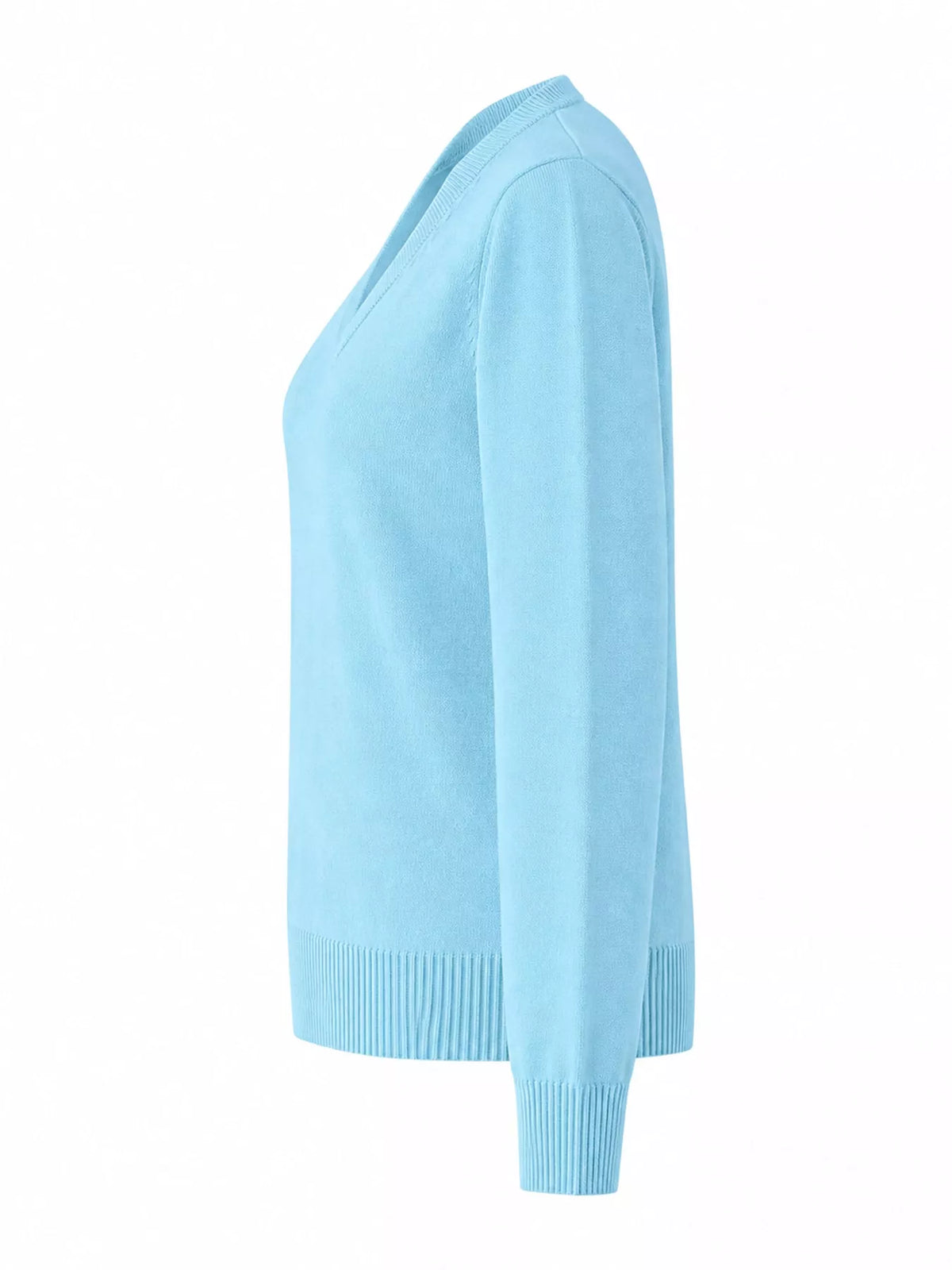 Full Size V-Neck Long Sleeve Sweater Plus Size