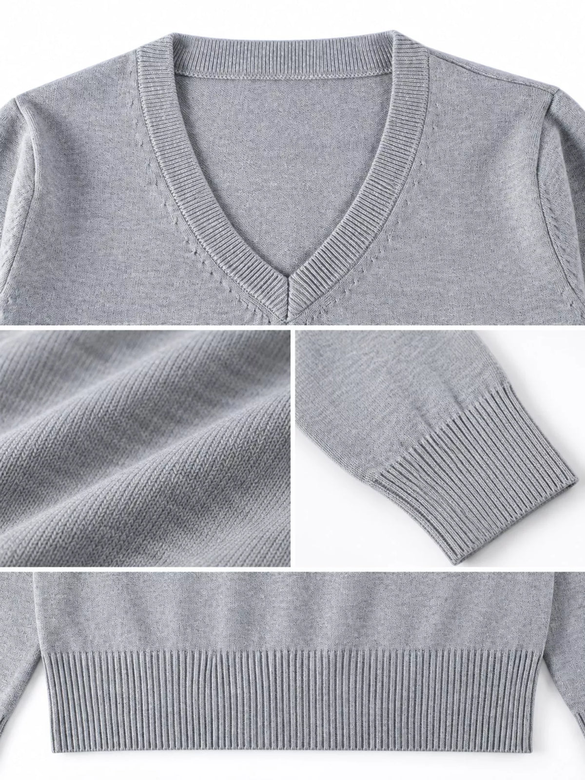 Full Size V-Neck Long Sleeve Sweater Plus Size