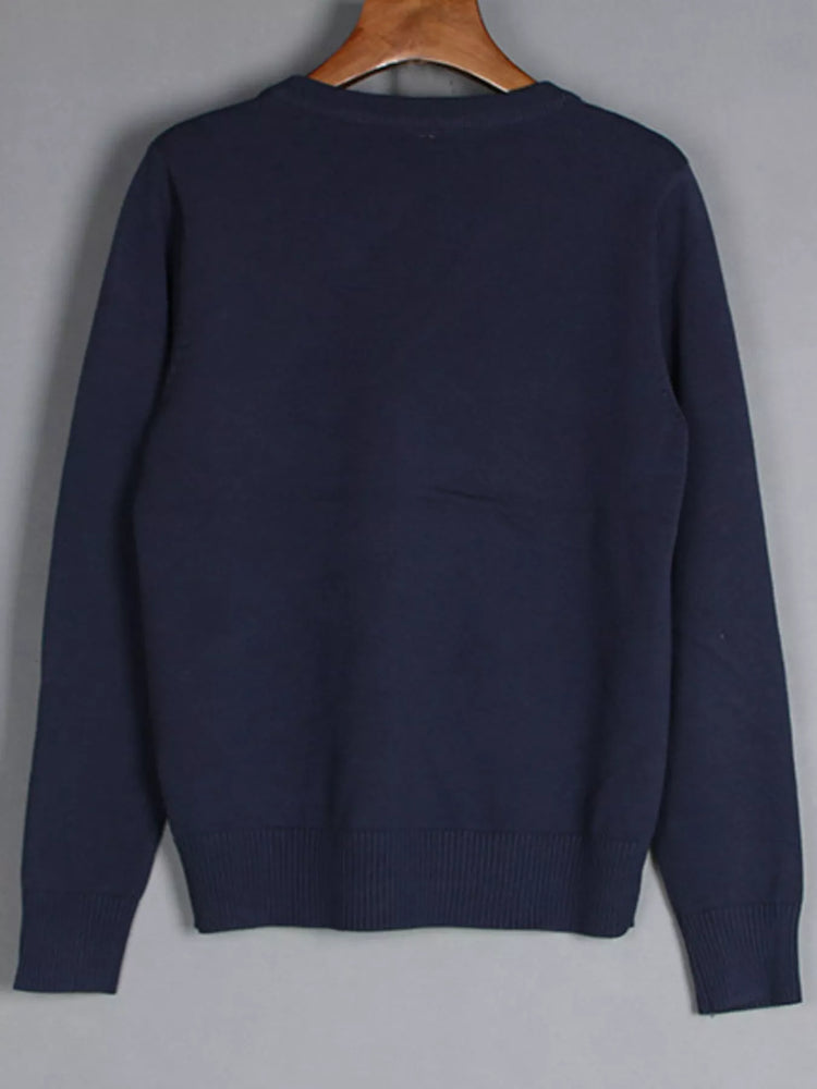 Full Size V-Neck Long Sleeve Sweater Plus Size