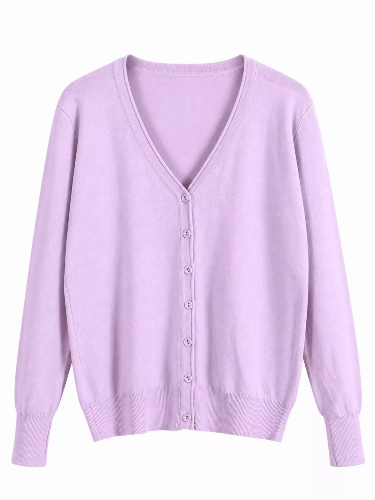 Classic V-Neck Button-Down Knit Cardigan