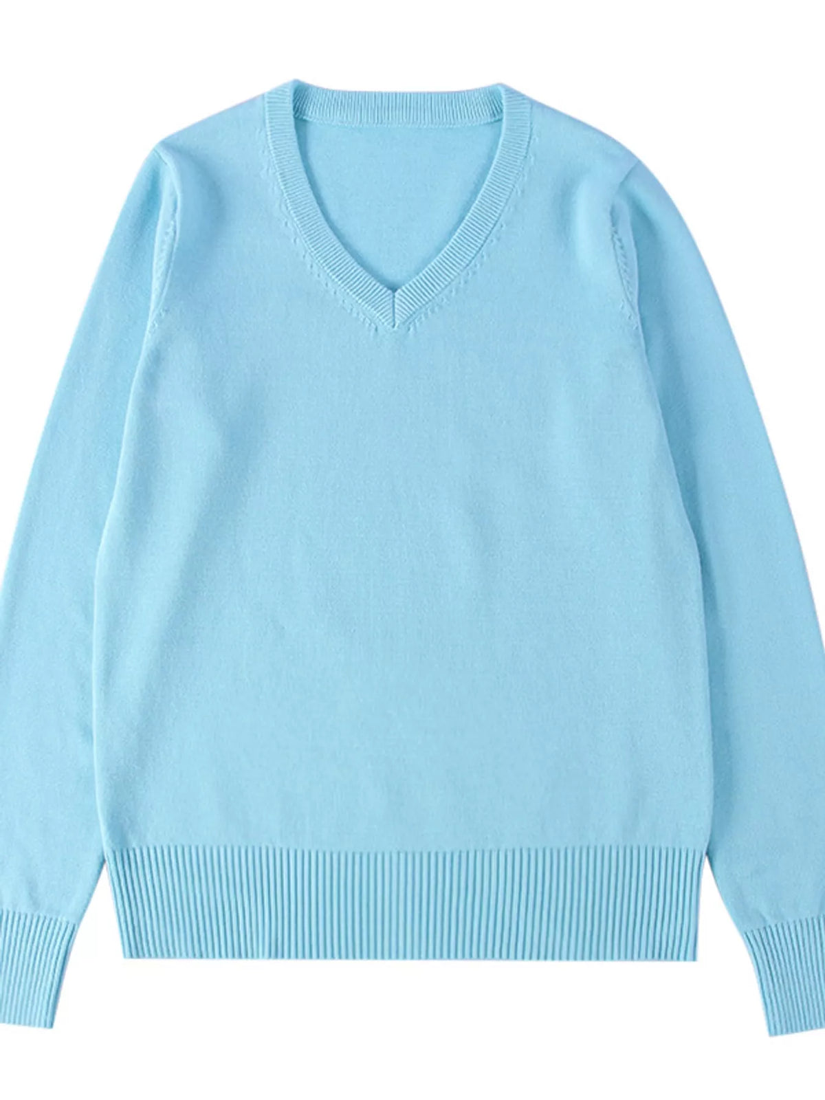 Full Size V-Neck Long Sleeve Sweater Plus Size