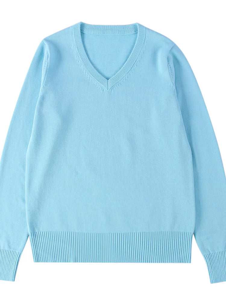 Full Size V-Neck Long Sleeve Sweater Plus Size