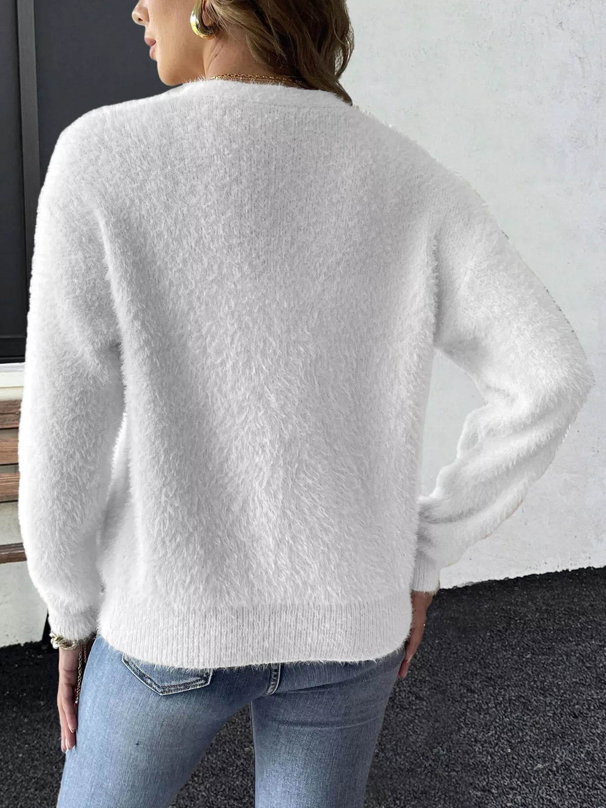 Strawberry Fuzzy Knit Cardigan