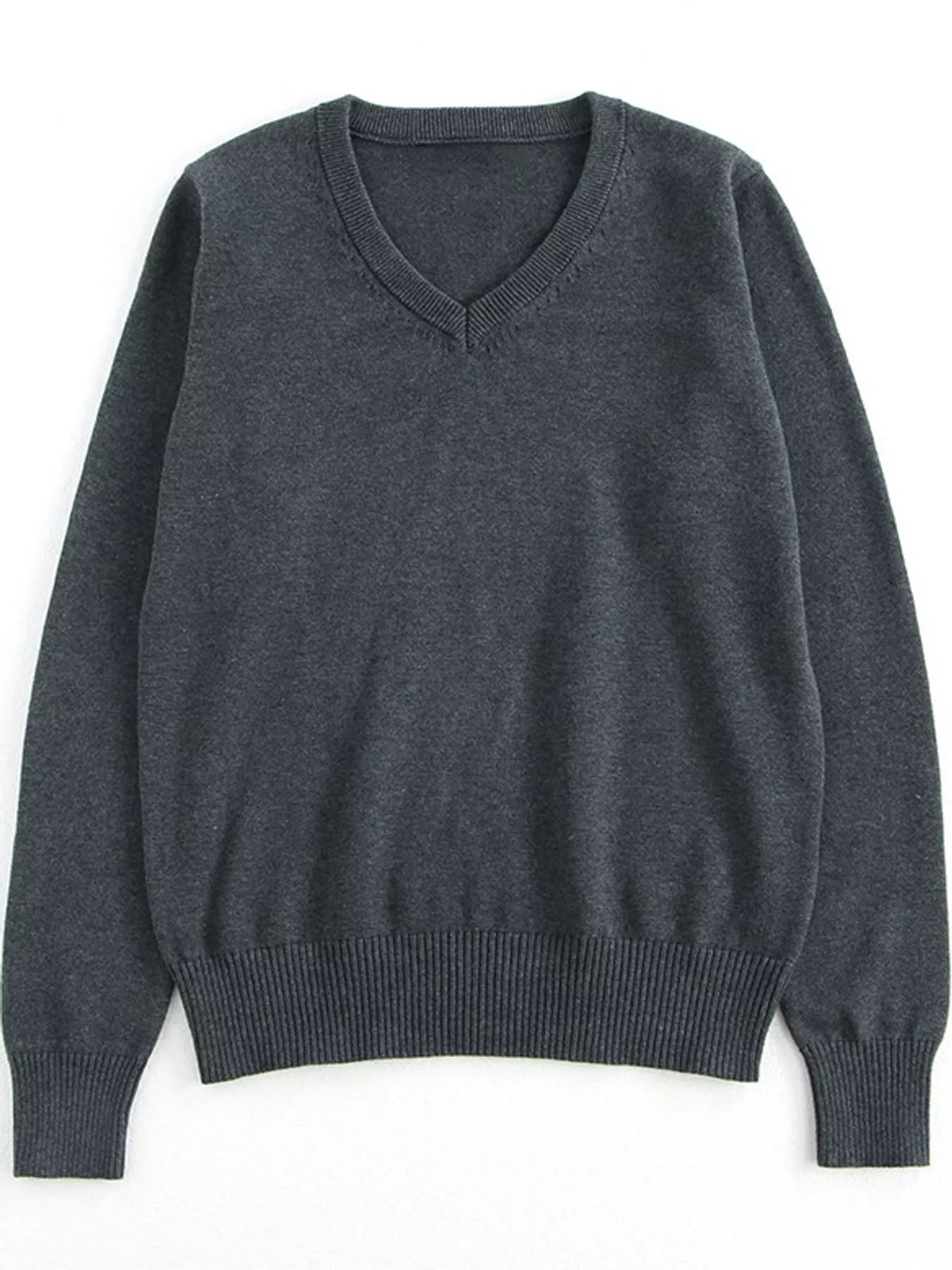 Full Size V-Neck Long Sleeve Sweater Plus Size