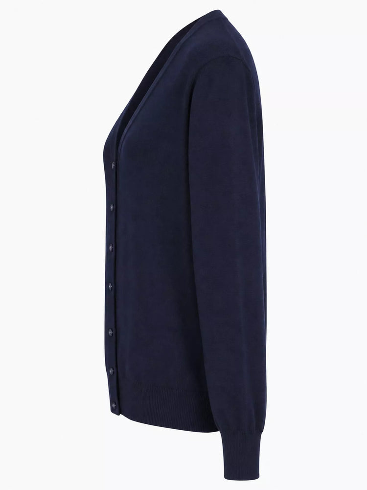 Classic V-Neck Button-Down Knit Cardigan