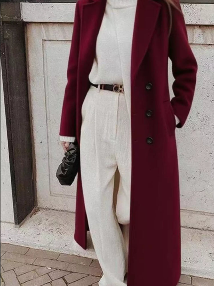 Double-Breasted Longline Overcoat