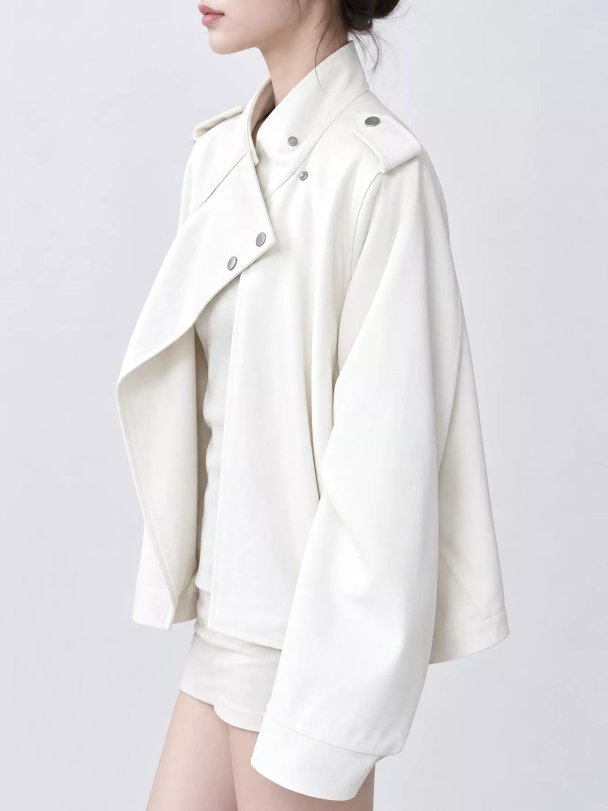 Asymmetric Zip-Up Moto-Style Jacket