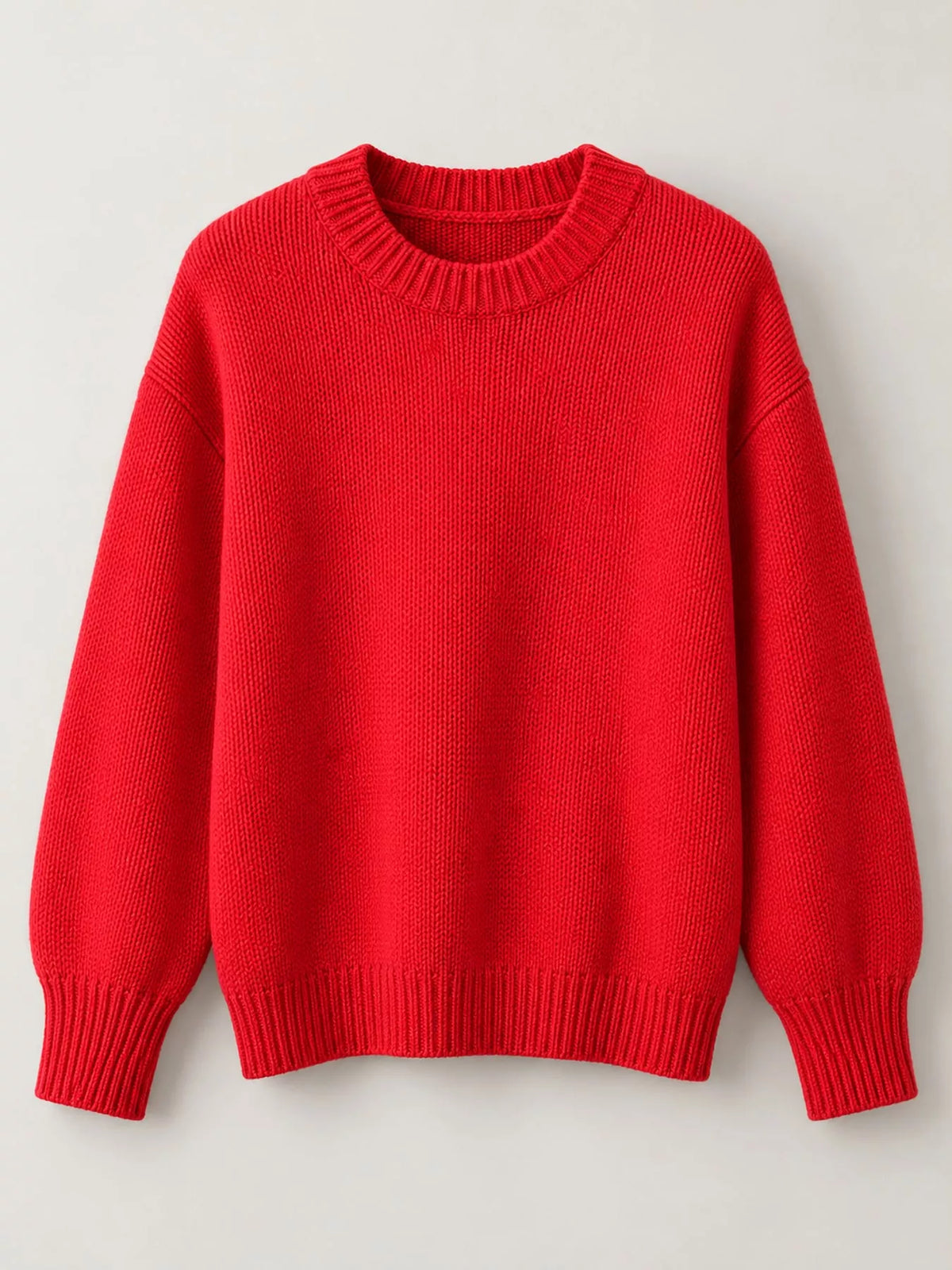 Round Neck Dropped Shoulder Sweater