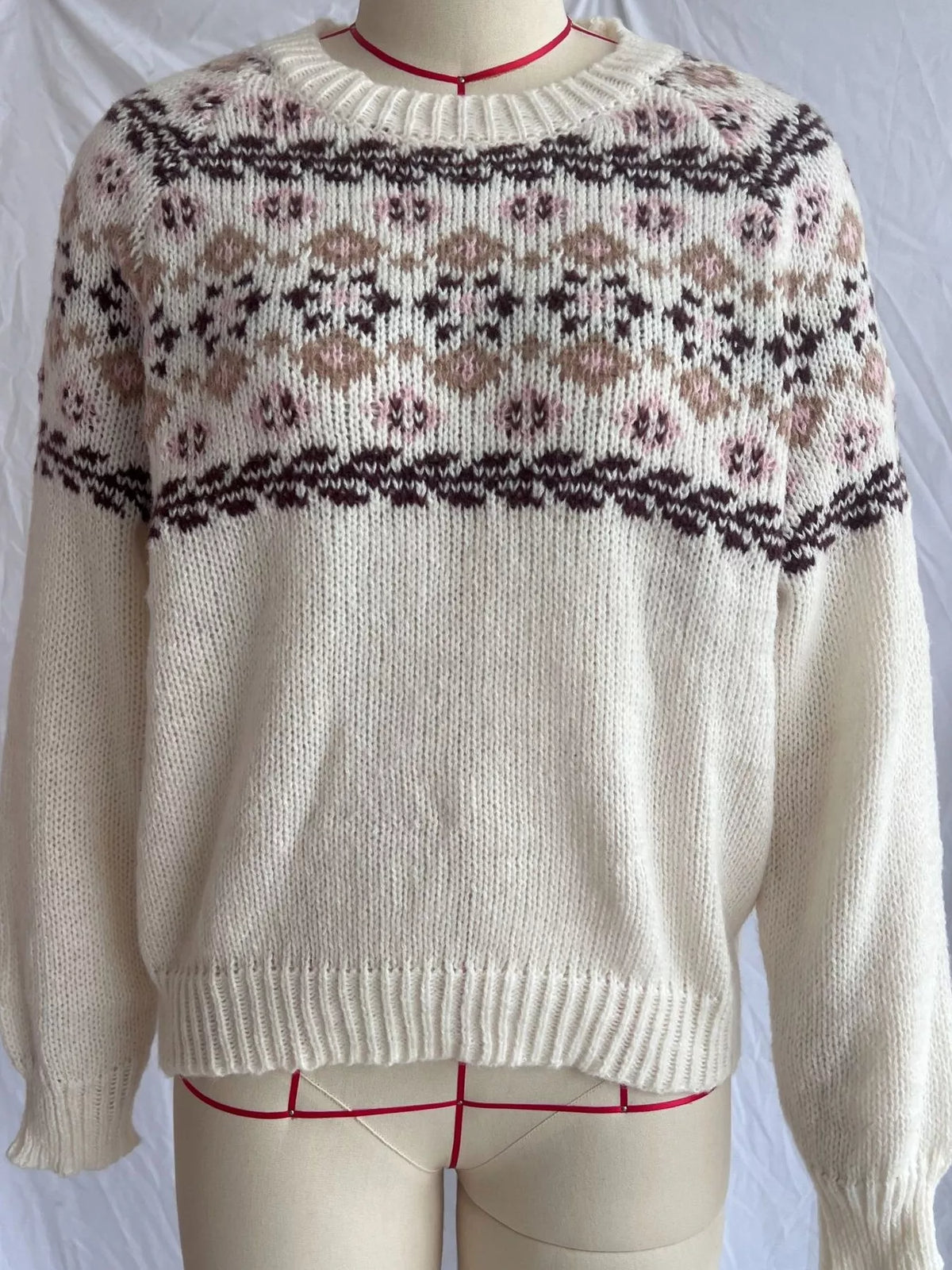 Fair Isle Patterned Round Neck Sweater