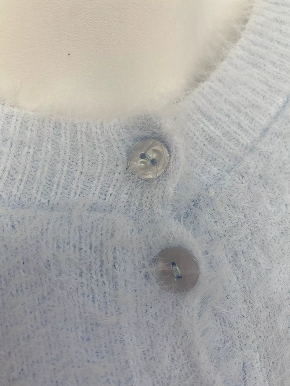 Soft Fuzzy Button-Down Cropped Cardigan