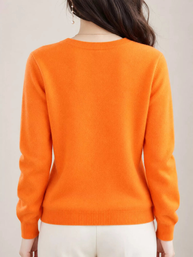 Classic Crew Neck Knit Cardigan