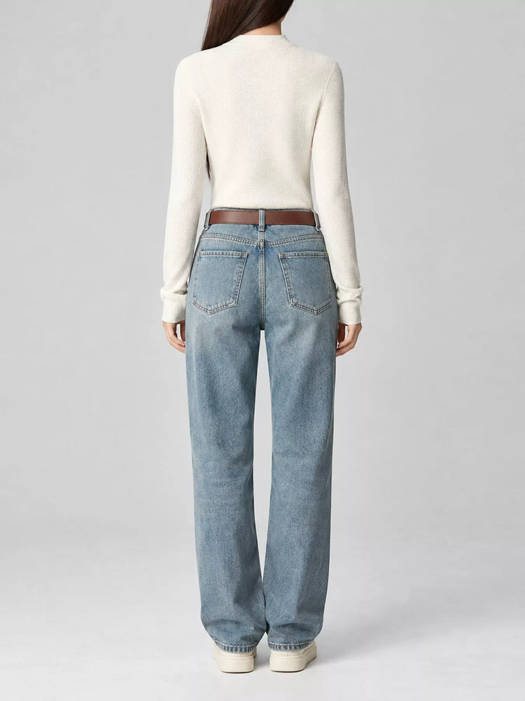 Textured Mock Neck Sweater