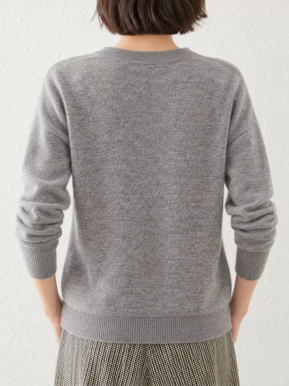 Crew Neck Button-Down Cardigan