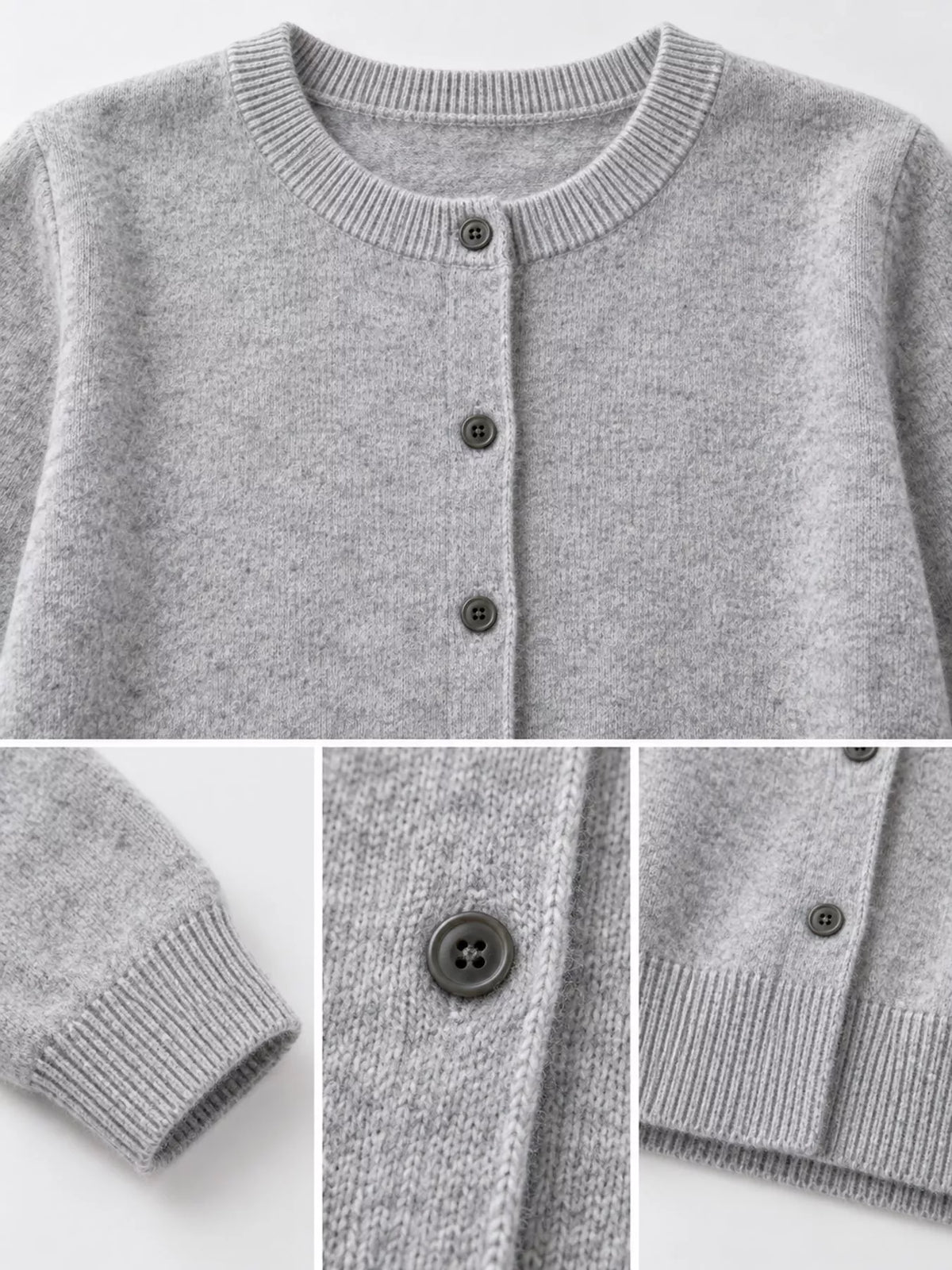 Classic Crew Neck Knit Cardigan