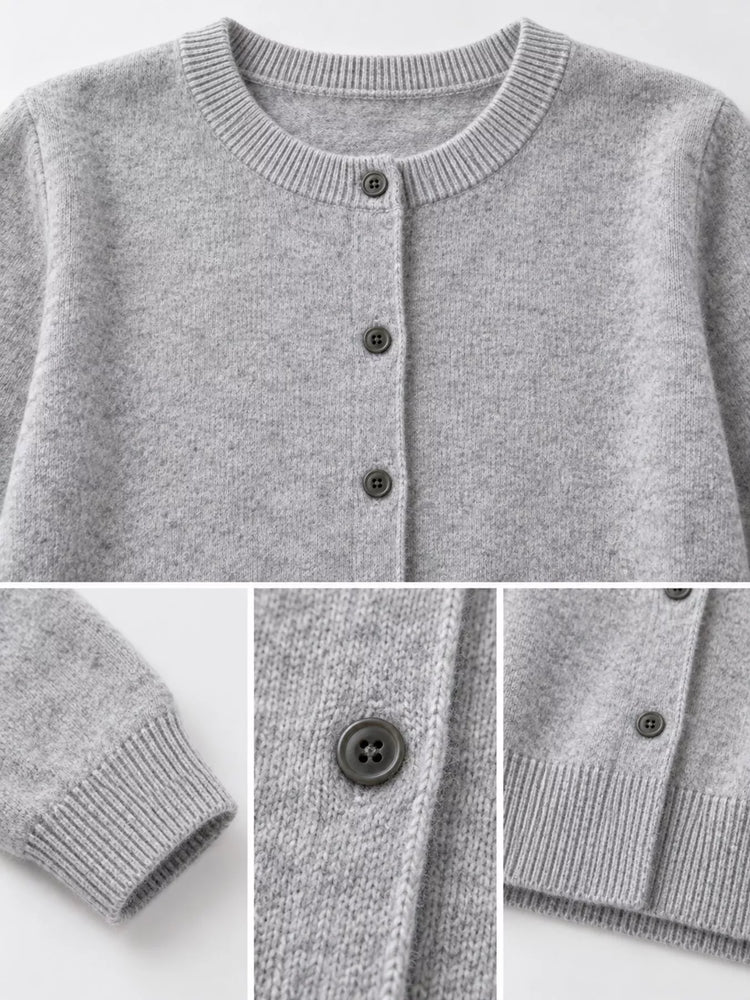 Classic Crew Neck Knit Cardigan