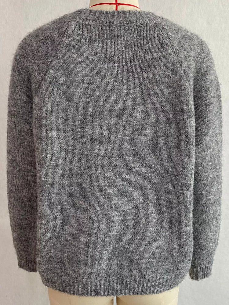 Argyle Pattern Raglan Sleeve Sweater
