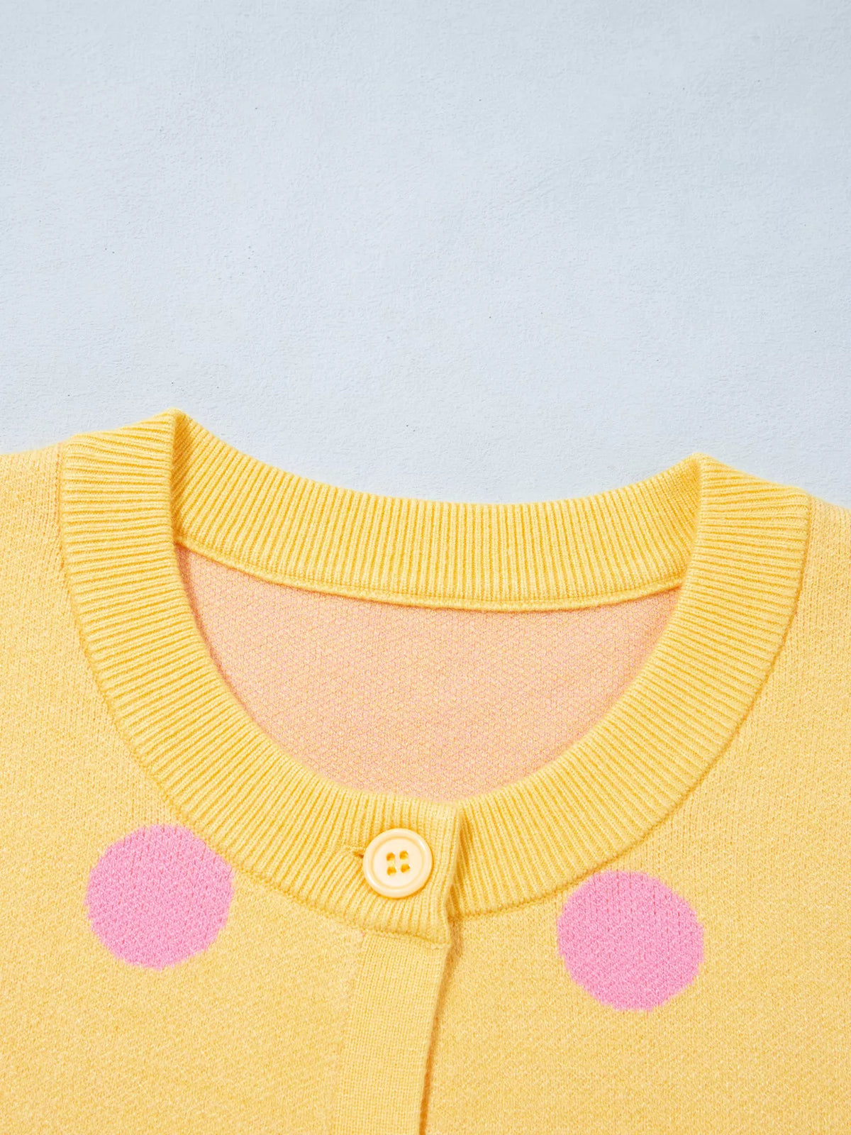 Casual Polka Dot Button Front Long Sleeve Sweater Cardigan
