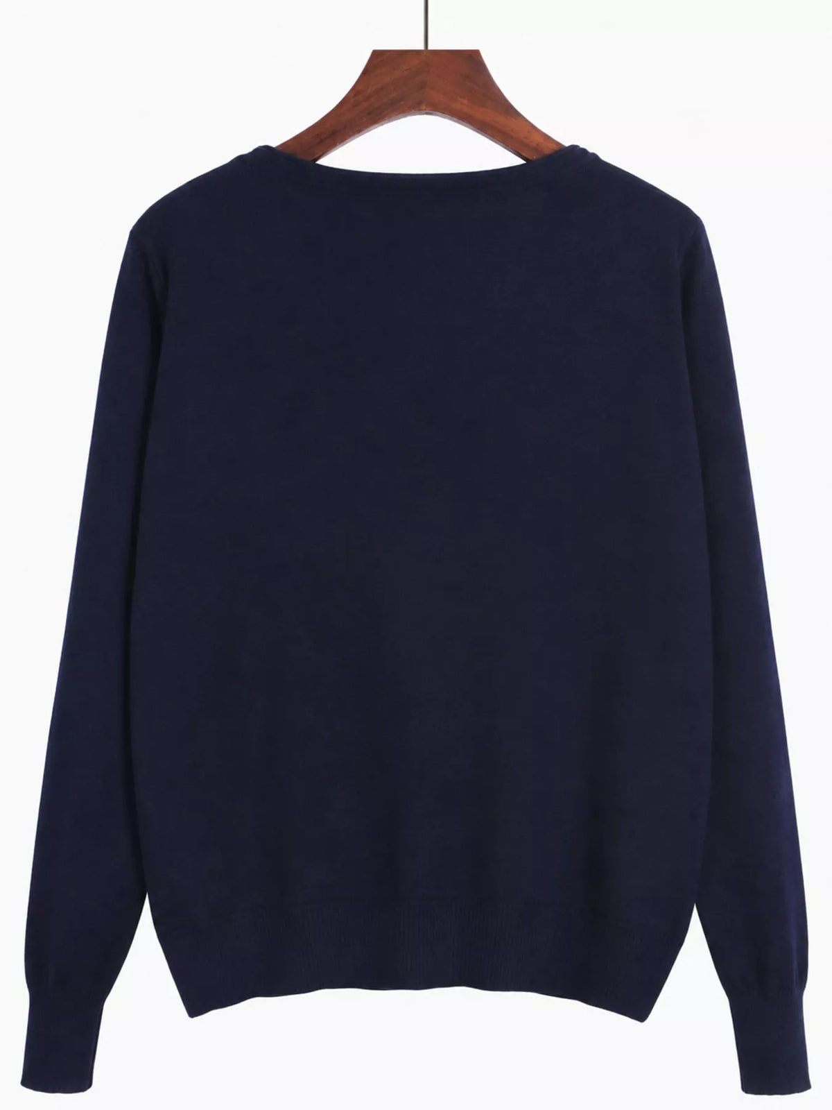 Classic V-Neck Button-Down Knit Cardigan