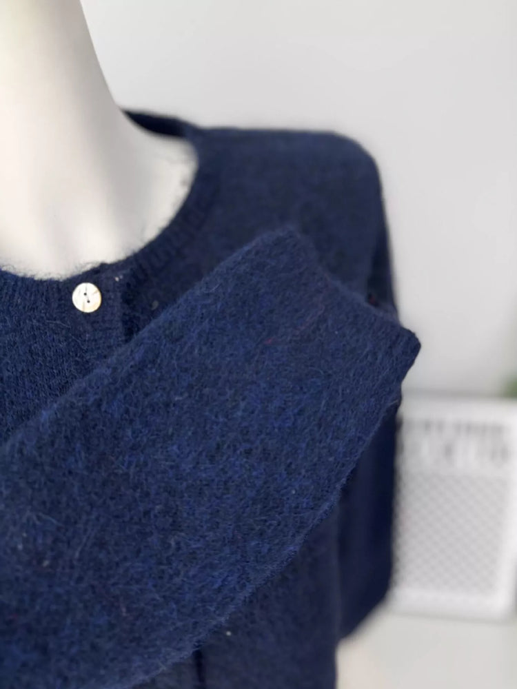 Fuzzy Knit Button-Down Cardigan