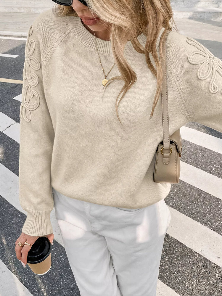 Floral Raglan Sleeve Sweater