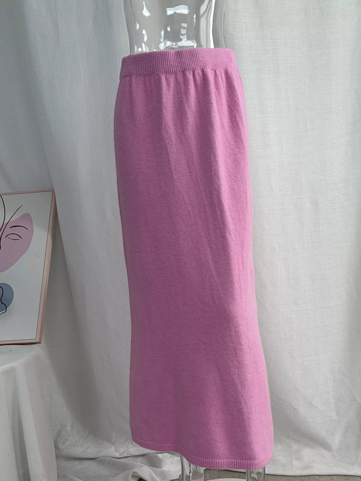Waist-Tie Detail Sweater and Maxi Skirt Set