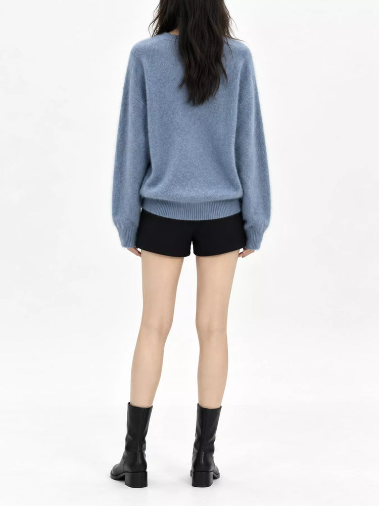 V-Neck Dropped Shoulder Sweater