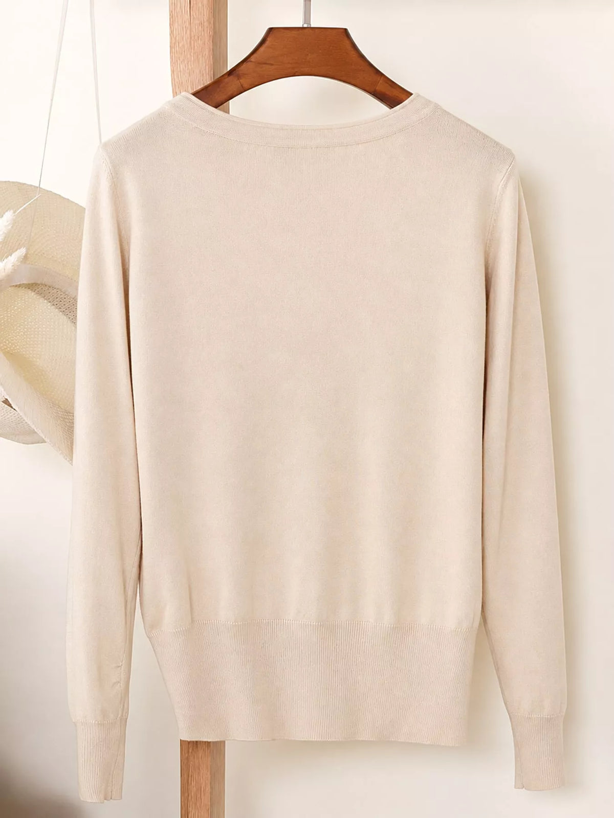 Classic V-Neck Button-Down Knit Cardigan