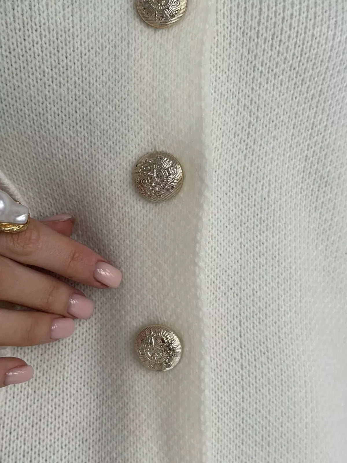 Crew-Neck Button Down Cardigan