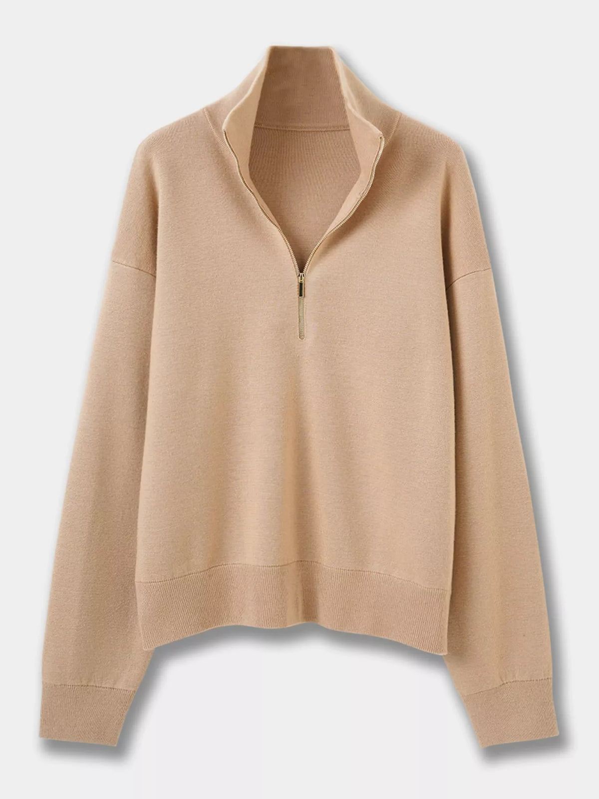Half-Zip Dropped Shoulder Sweater