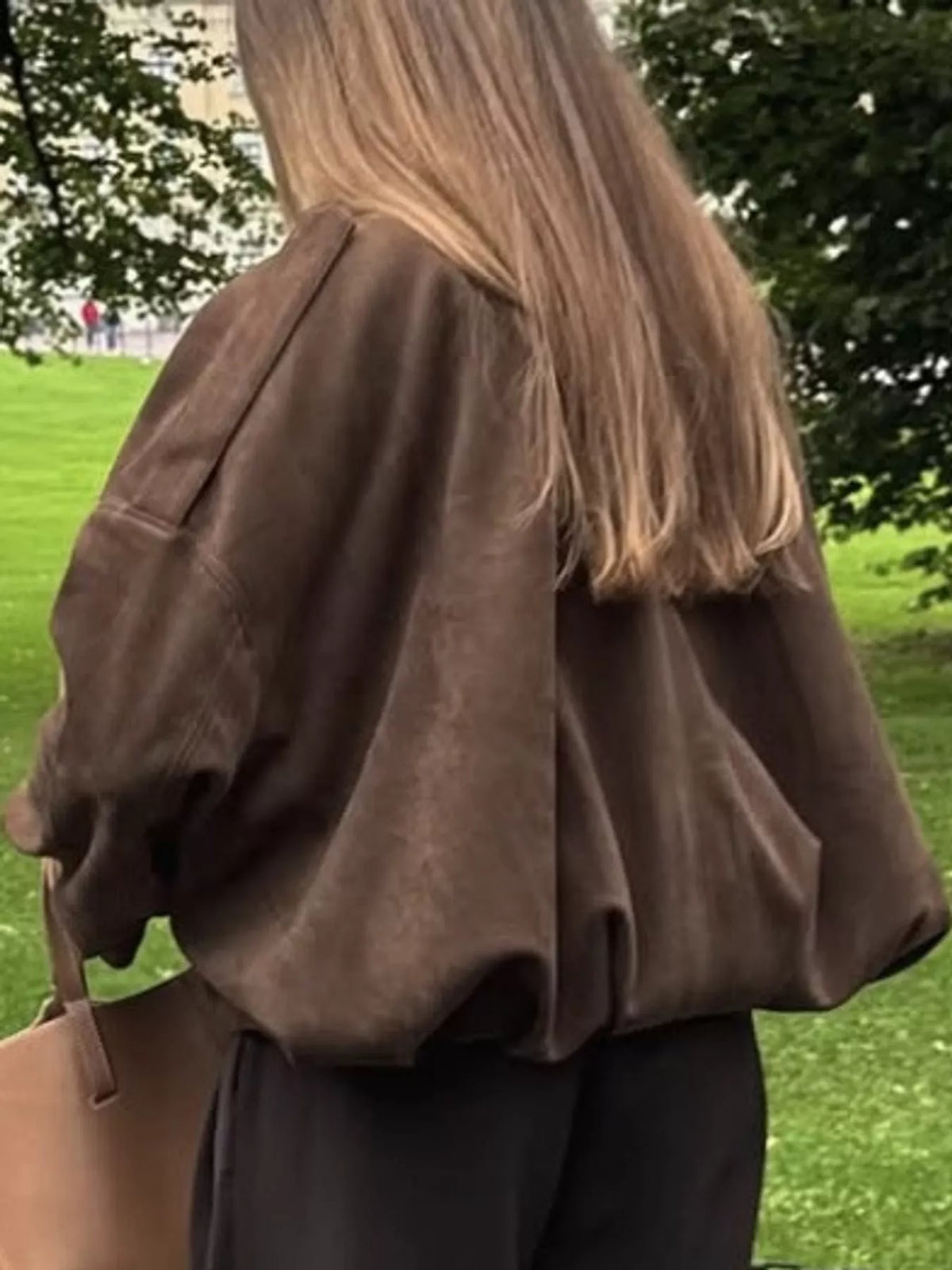 Elastic Hem Batwing Sleeve Jacket