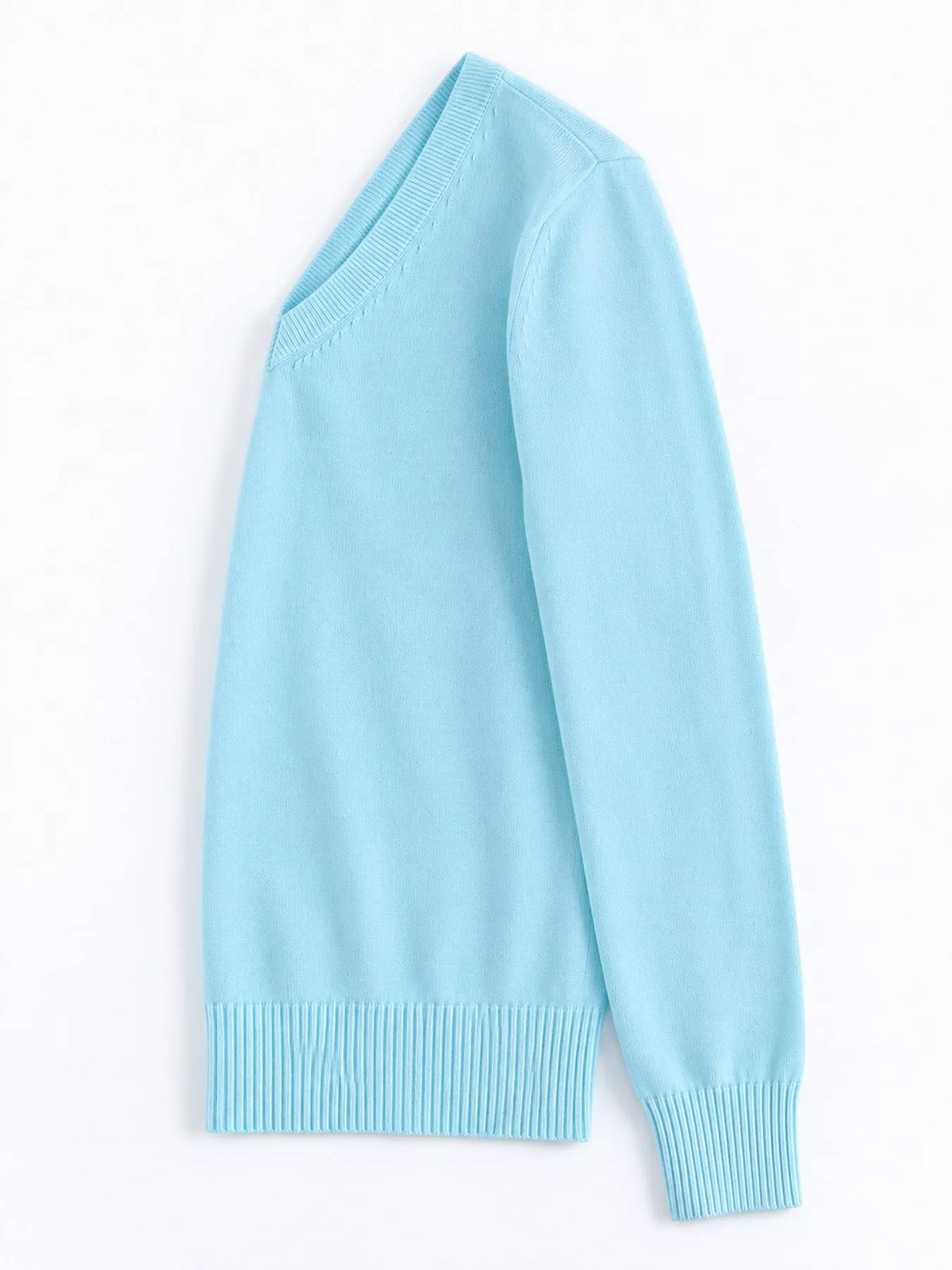 Full Size V-Neck Long Sleeve Sweater Plus Size