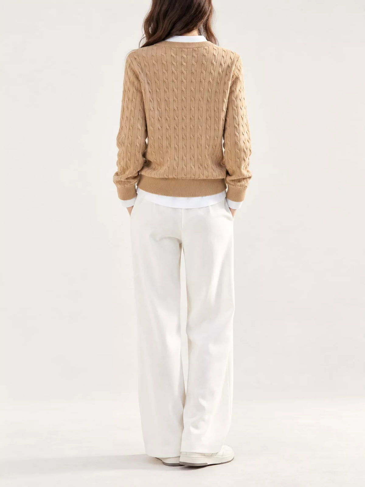 Cable-Knit Button-Down Cardigan
